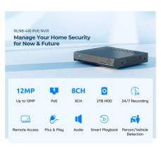 Реєстратор для відеоспостереження Reolink NVS8 без HDD (RLN8-410 без HDD)