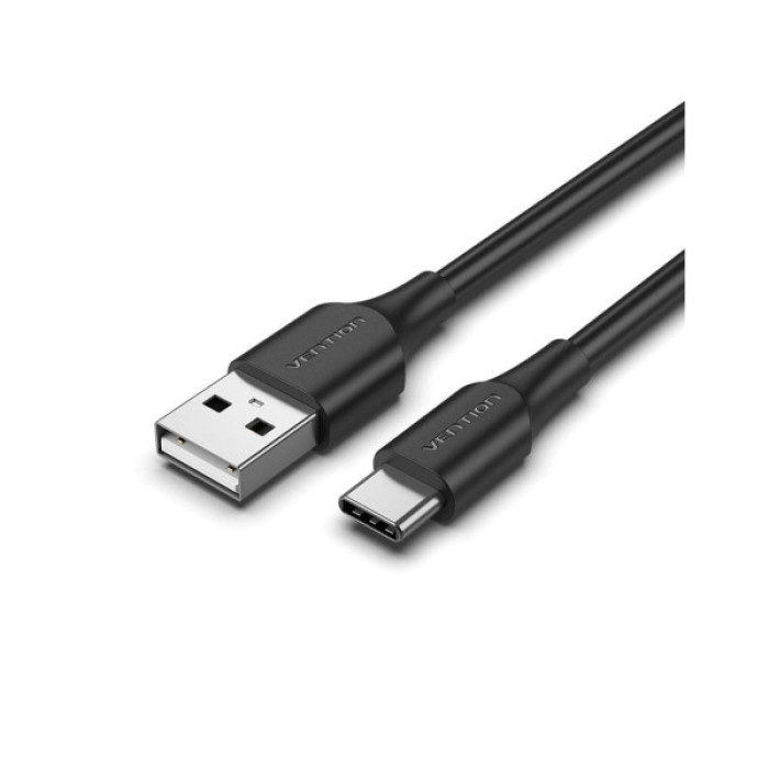 Дата кабель USB 2.0 AM to USB-C 1.0m 3A black Vention (CTHBF)