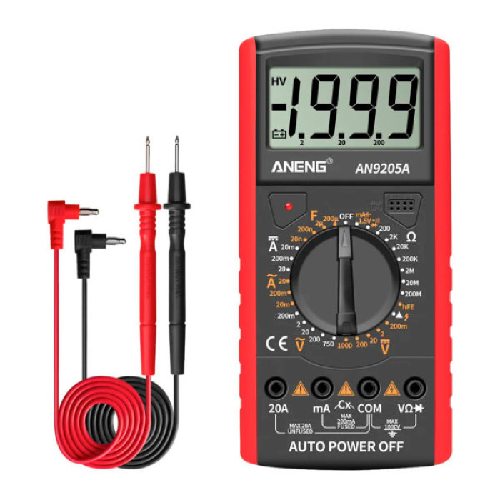 Цифровий мультиметр ANENG AN9205A, V, A, R, F, функція hFE (AN9205A)