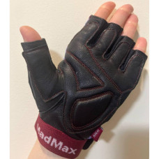 Рукавички для фітнесу MadMax MFG-911 Nine-eleven Black/perpito L (MFG-911-PEP_L)