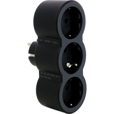 Мережевий розгалужувач LEGRAND СТАНДАРТ 3х2К+З фронтальні розетки , колір Чорний (694519)