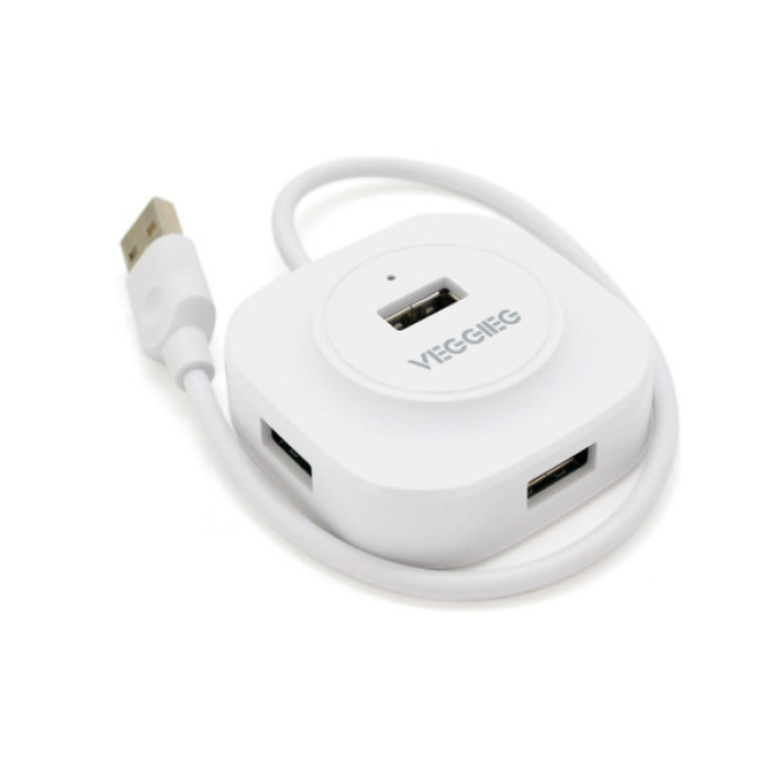 Концентратор VEGGIEG USB 3.0 to 4xUSB 0.3m white (V-U2407)