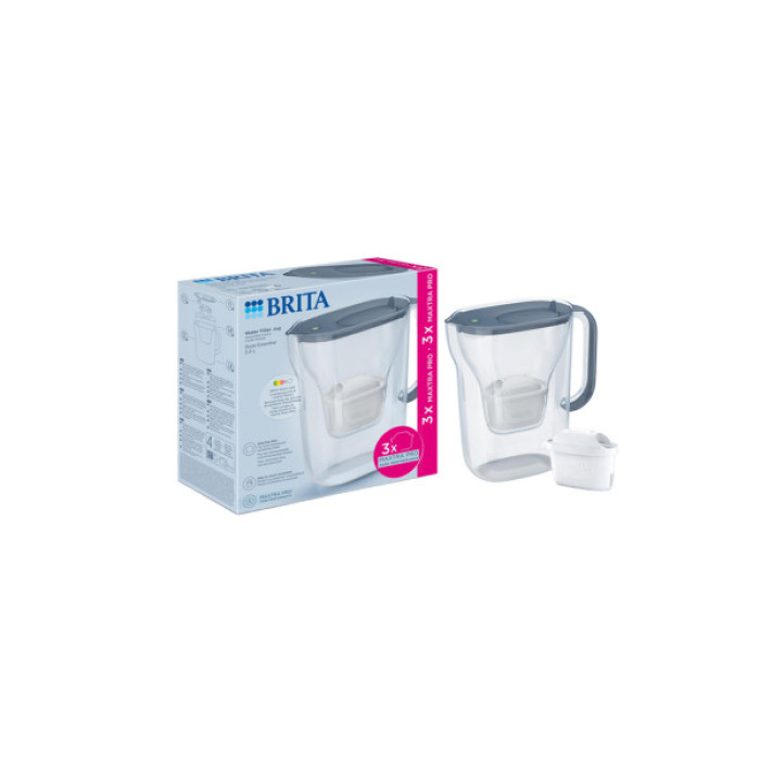 Фільтр-глечик Brita Style Essential MXPro 2.4л + 3 картриджа сіро-блакитний (1058103)