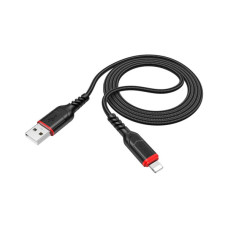 Дата кабель USB 2.0 AM to Lightning 1.0m 2.4A nylon X59 black HOCO (6931474744869)