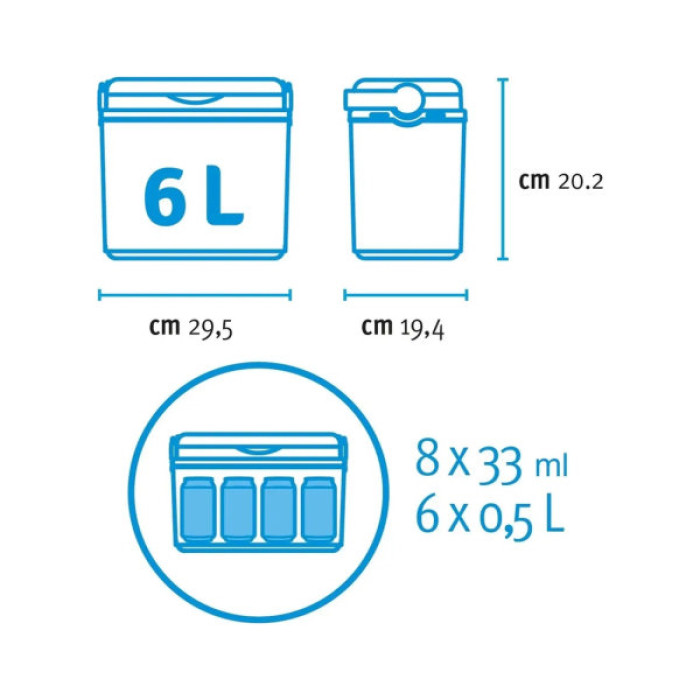 Термобокс Adriatic 6л сірий з салатовим (8002936930637)