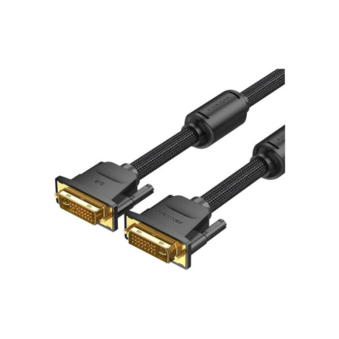Кабель мультимедійний DVI M to DVI M 8.0m 24+1pin 2K60Hz ferrite Vention (EAEBK)
