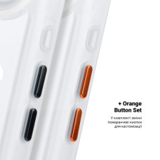 Чохол до мобільного телефона Armorstandart Unit MagCase Apple iPhone 17 Air Clear Silver + Orange Button Set (ARM90583)