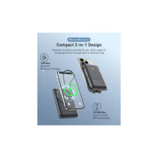 Батарея універсальна Choetech Magnetic Wireless 10000mAh 20W, PD, Qi-15W, USB-C In/Out, build-in cabel, Black (B735-CCBK)