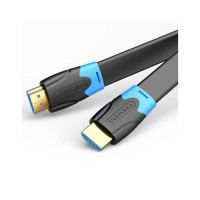 Кабель мультимедійний HDMI M to HDMI M 2.0m 4K60Hz flat black Vention (AAKBH)