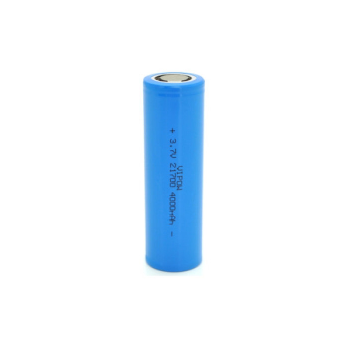 Акумулятор 21700 4000mAh, 3.7V, Blue, FlatTop Vipow (ICR21700-4000mAhFT / 31078)