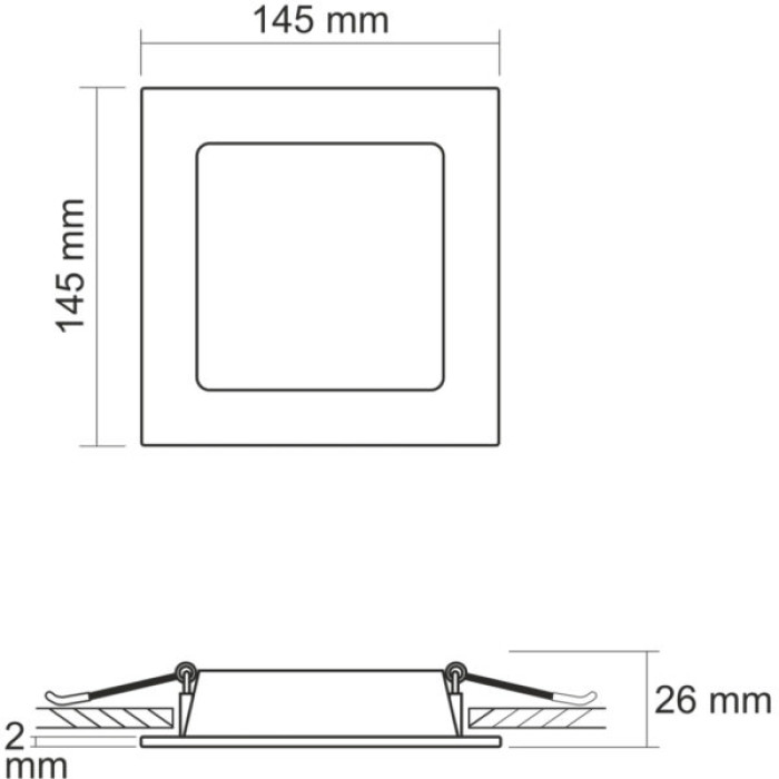 Світильник Videx LED Back вбудований квадрат 9W 5000K (VL-DLBS-095)