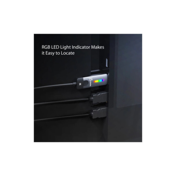 Кабель мультимедійний USB-C to HDMI M 1.8m 8K 60Hz LED RGB J5create (JCC157-N)