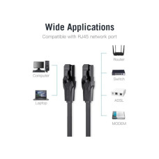Патч-корд 0.75м, UTP cat 6 RJ-45 black Vention (IBABE)
