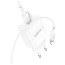 Зарядний пристрій BOROFONE BA81A USB-C PD20W + cable USB-C to Lightning White (6941991108198)