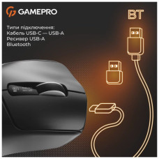 Мишка GamePro Genesis Ranker Wireless/Bluetooth/USB Black (GM012B)