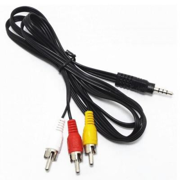 Кабель мультимедійний 3.5mm M to 3xRCA M 1.8m (4pin) AV Atcom (17320)