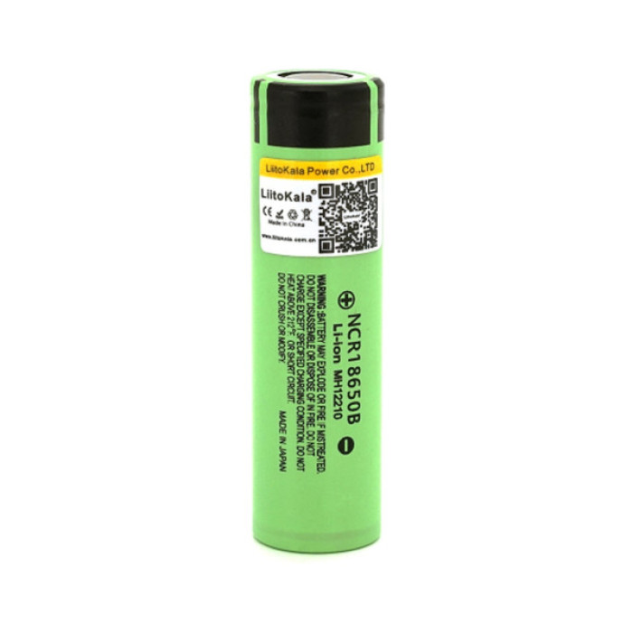Акумулятор 18650 3400mah (3200-3400mah), 3.7V(2.75-4.2V), Green Liitokala (Lii-34B)