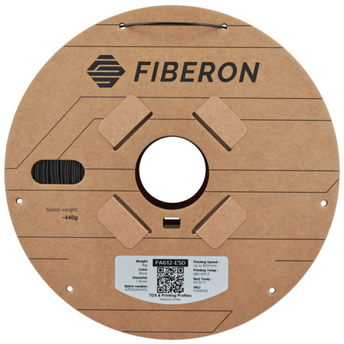 Пластик для 3D-принтера Polymaker Fiberon PA612-ESD 1,75mm 3kg BLACK (FG08002)