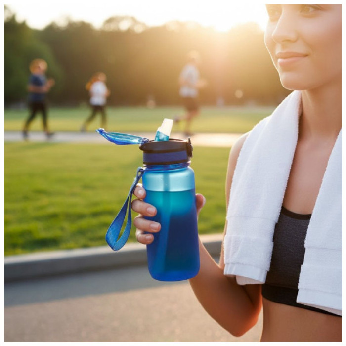 Пляшка для води Line Art Merlo 600 мл синій (60013818LA-03)