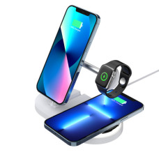 Зарядний пристрій Armorstandart Wireless Charging H101 3 in 1 Magnetic White (ARM78102)