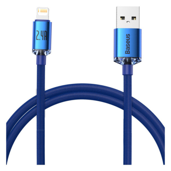 Дата кабель USB 2.0 AM to Lightning 1.2m 2.4A blue Baseus (CAJY000003)