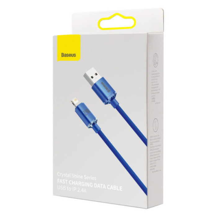 Дата кабель USB 2.0 AM to Lightning 1.2m 2.4A blue Baseus (CAJY000003)