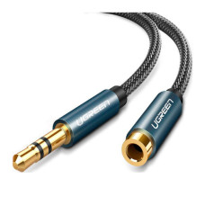 Кабель мультимедійний 3.5mm M to 3.5mm F 1.5m AV118 blue Ugreen (40674)