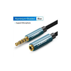 Кабель мультимедійний 3.5mm M to 3.5mm F 1.5m AV118 blue Ugreen (40674)