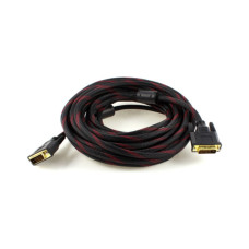 Кабель мультимедійний DVI M to DVI M 5.0m 24+1pin black/red Merlion (YT-DVI(M)/(M)NY/RD-5.0m)