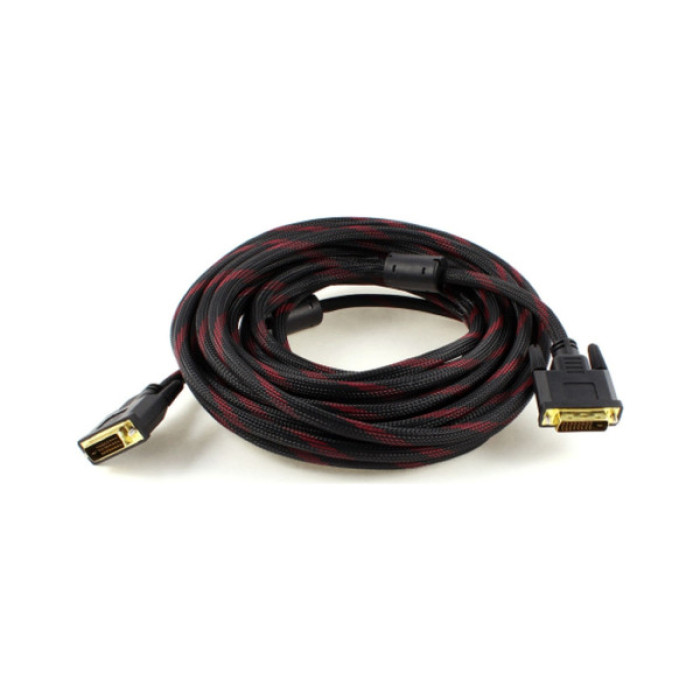 Кабель мультимедійний DVI M to DVI M 5.0m 24+1pin black/red Merlion (YT-DVI(M)/(M)NY/RD-5.0m)