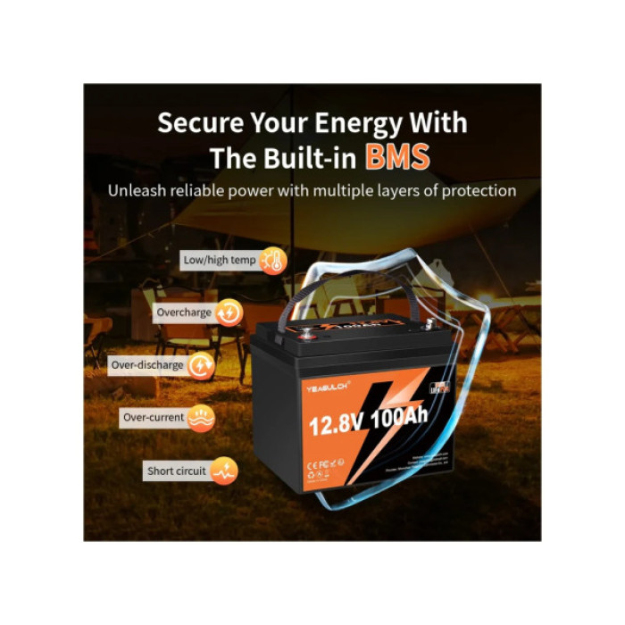 Батарея LiFePo4 YEAGULCH 12.8V 100Ah Mini Max (YEAGULCH-12,8V/100Ah Max)