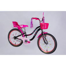 Велосипед Formula 20" Kid FLOWER PREMIUM BH рама-10" ST 2026 чорний з рожевим (OPS-FRK-20-242)