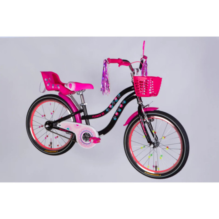 Велосипед Formula 20" Kid FLOWER PREMIUM BH рама-10" ST 2026 чорний з рожевим (OPS-FRK-20-242)