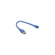 Дата кабель USB 2.0 AM to Micro 5P 0.3m blue Voltronic (YT-AM/Mc-0.3B/05425)