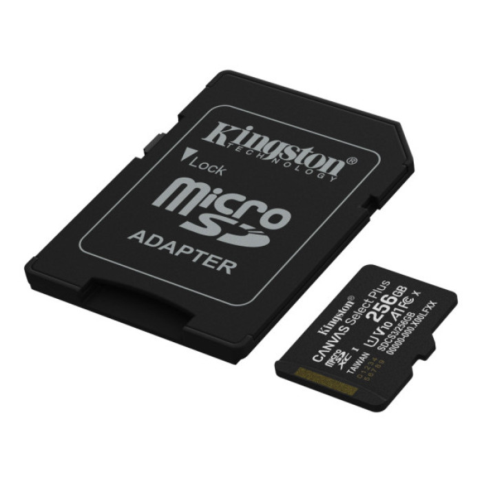 Карта пам'яті Kingston 256GB microSDXC class 10 UHS-I V10 A1 Canvas Select Plus (SDCS3/256GB)