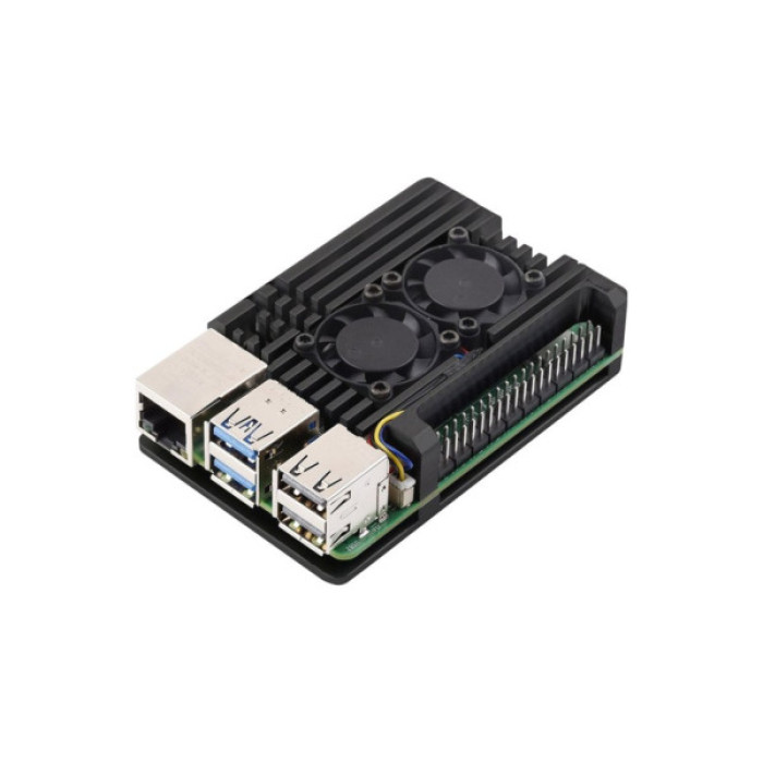 Корпус для Мікро ПК KUONGSHUN for Raspberry Pi 5 Alu 2 fans (RA787)