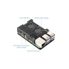 Корпус для Мікро ПК KUONGSHUN for Raspberry Pi 5 Alu 2 fans (RA787)