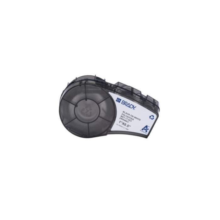 Стрічка для принтера етикеток Brady M21-17-423, 25.4мм х 12.7мм, 121ет, black on white, поліестр (152096)