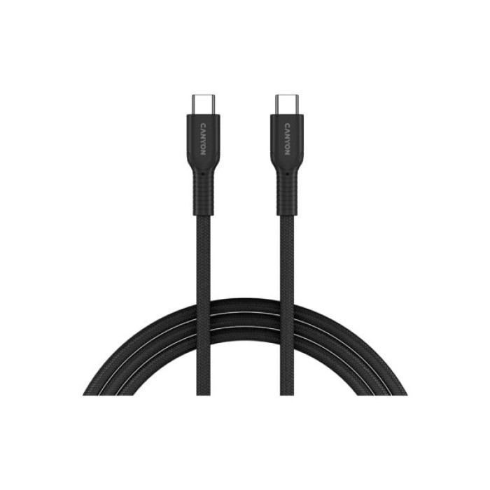 Дата кабель USB-C to USB-C 1.0m OnWire 60CL C-C 60W COLOR Braided 1m Black Canyon (CND-CCAP60AB10B)
