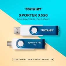 USB флеш накопичувач Patriot 256GB Xporter X550 USB 3.2/Type-C (PS256GX550AAD)