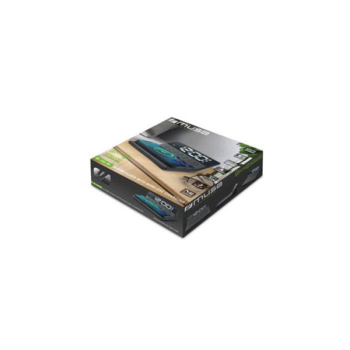 Настільний годинник Muse з бездротовою зарядкою телефону (M-168 WI)