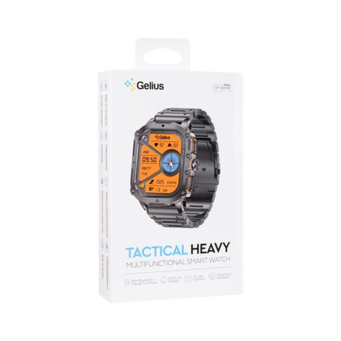 Смарт-годинник Gelius Tactical Heavy (GP-SW016) Black Chrome (2099901019097)