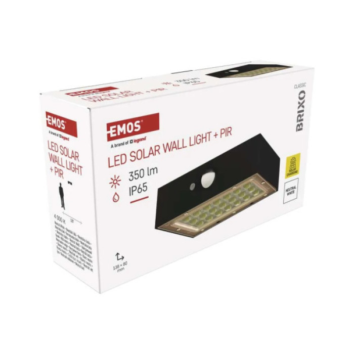 Світильник EMOS 350 лм IP65 4000K PIR (ZG162S)