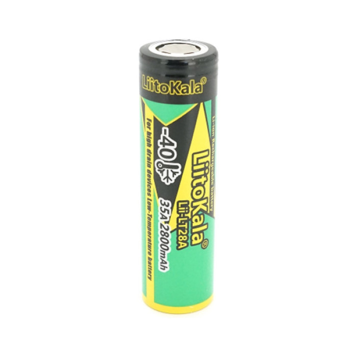 Акумулятор 18650 2800mAh, 35A, 3.7V(2.5-4.2V), LowTemp-40-60, Black/Green Liitokala (Lii-LT28A)