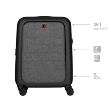 Валіза Wenger Syntry, полікарбонат/поліестер, мала, н/б 16", 4 колеса, чорна (610163)
