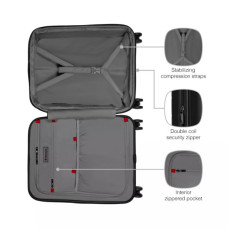 Валіза Wenger Syntry, полікарбонат/поліестер, мала, н/б 16", 4 колеса, чорна (610163)