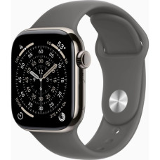 Смарт-годинник Apple Watch Series 11 GPS + Cellular 42mm Natural Titanium Case with Stone Grey Sport Band - S/M (MF8M4RK/A)