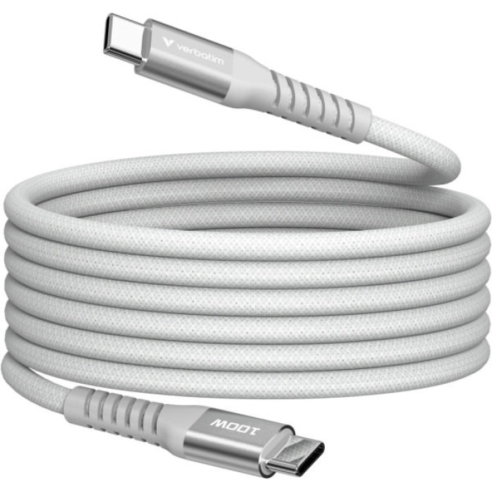 Дата кабель USB-C to USB-C 1.2m Magnetic 100W gray Verbatim (31854)