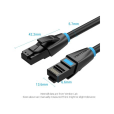 Патч-корд 1м, UTP cat 7 RJ-45 black Vention (IBKBF)