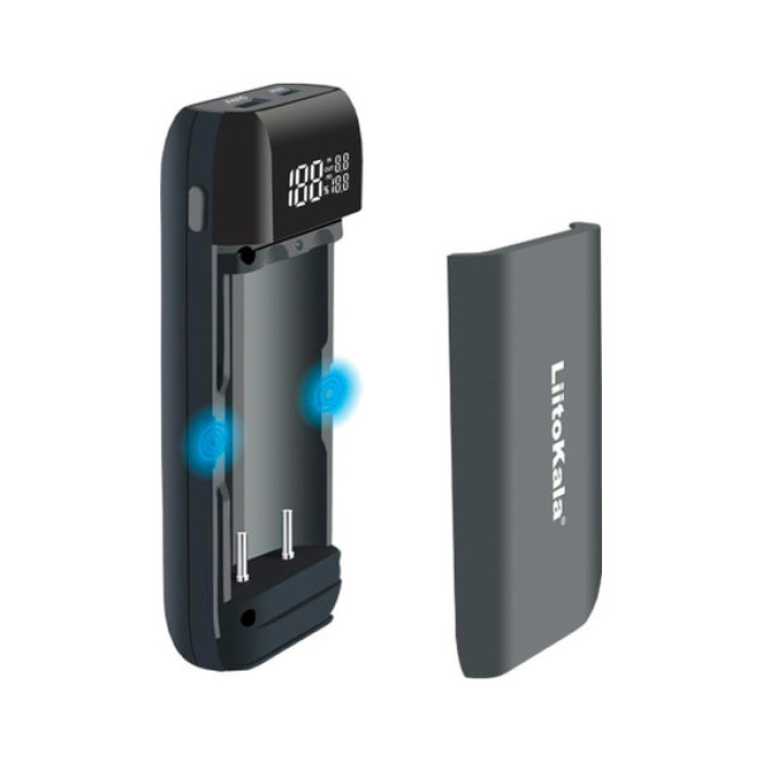 Зарядний пристрій для акумуляторів Liitokala 2 Slots, w func. Powerbank/PD/QC, USB/Type-C, LED disp, 18650/21700 (Lii-MP2)